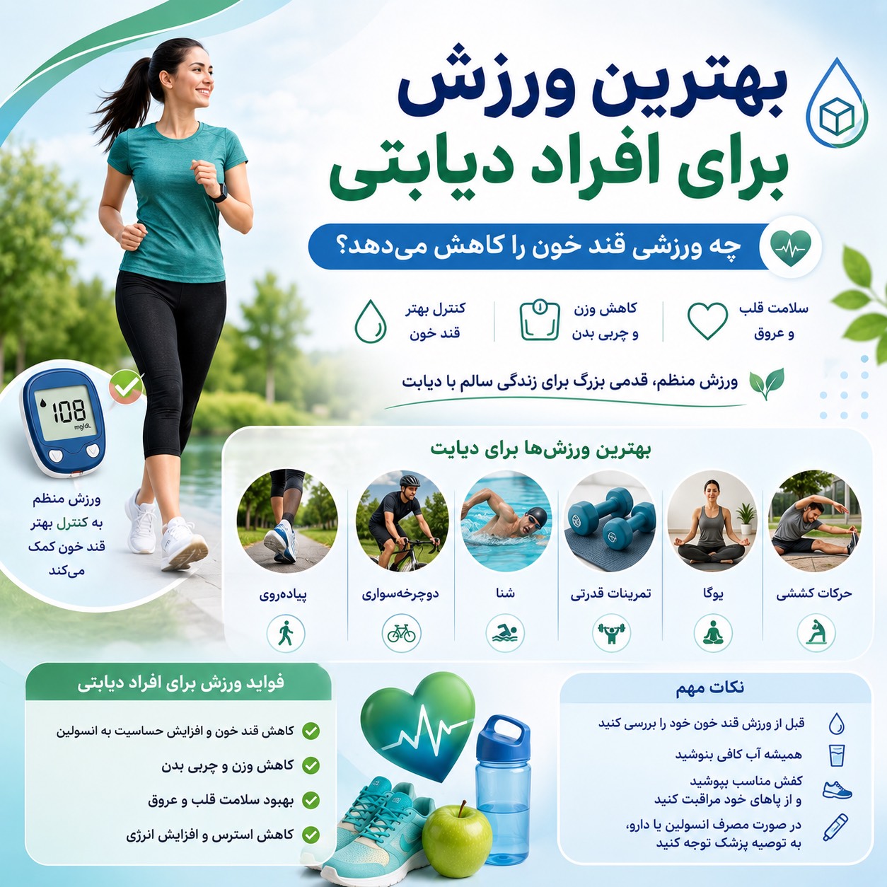 بهترین ورزش برای افراد دیابتی | چه ورزشی قند خون را کاهش می‌دهد؟