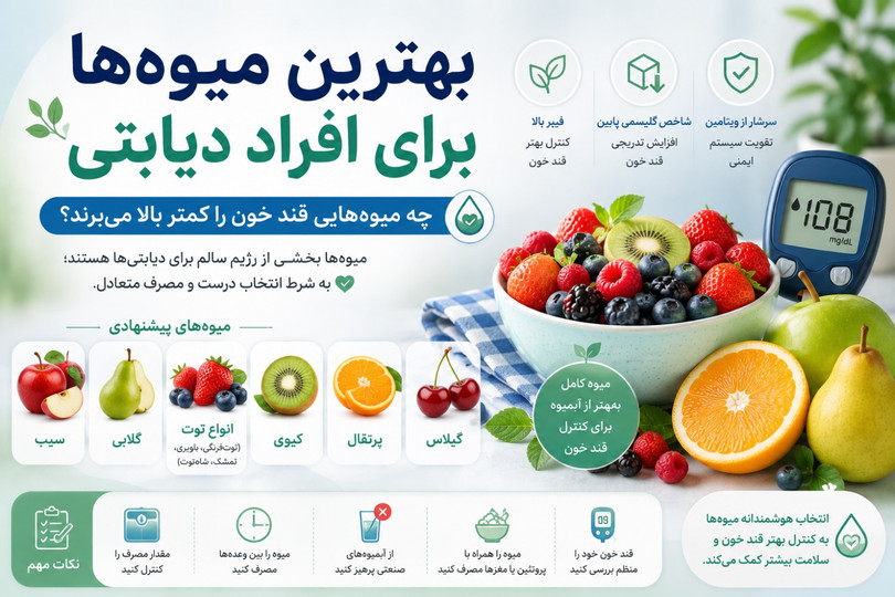 بهترین میوهها برای افراد دیابتی | چه میوههایی قند خون را کمتر بالا میبرند؟