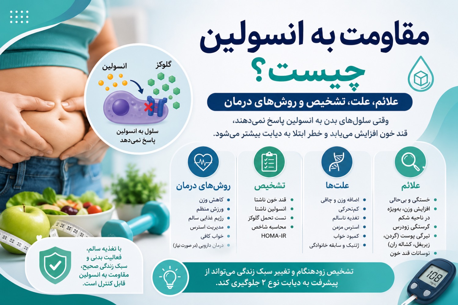 مقاومت به انسولین چیست؟ علائم، علت، تشخیص و روش‌های درمان