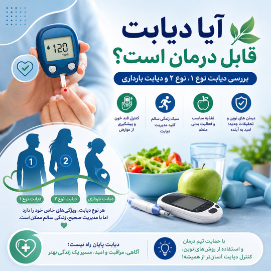 آیا دیابت قابل درمان است؟ بررسی دیابت نوع ۱، نوع ۲ و دیابت بارداری