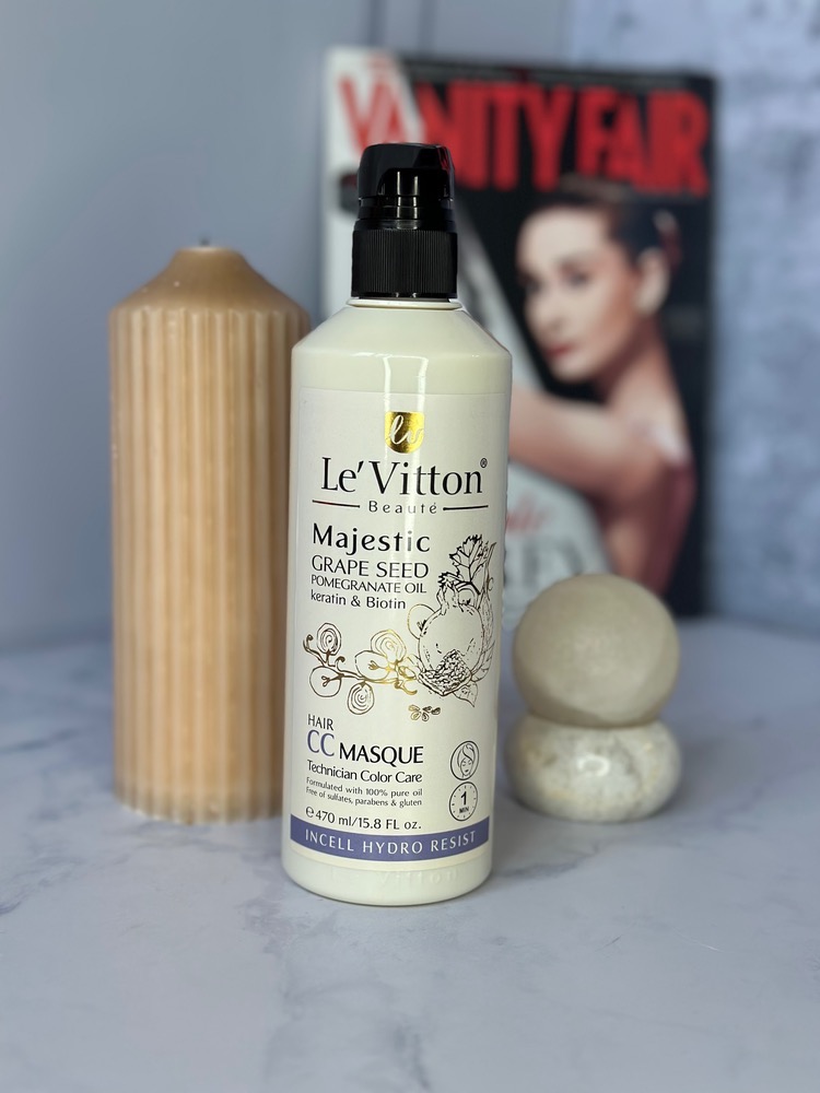 ماسک مو مغذی انگور و انار مدل CC Masque موهای رنگ شده 470 میل لویتون